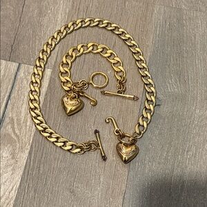 Vintage Juicy Necklace and Bracelet - Gold Tone